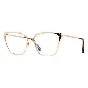 NEW TOM FORD EYEGLASSES GOLD/HAVANA WOMEN BUTTERFLY EYEWEAR